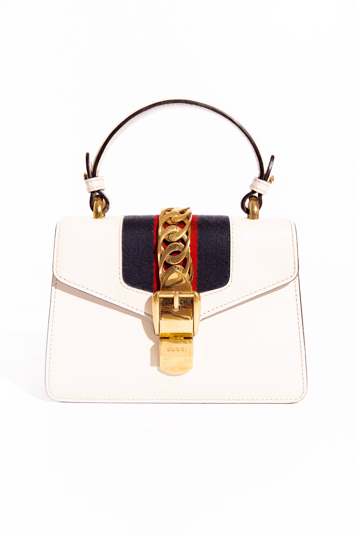 GUCCI Mini Sylvie Web Top Handle Bag