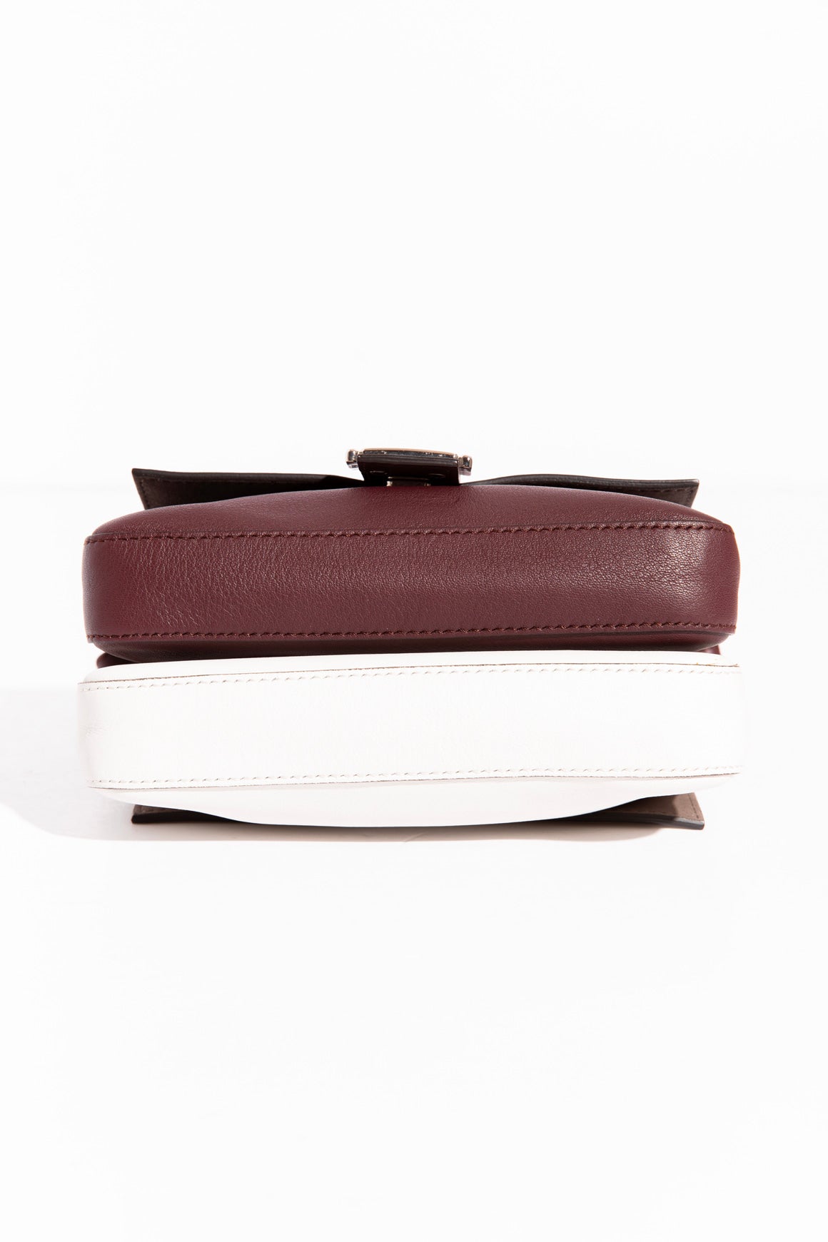 FENDI Maroon & White Flowerland Double Micro Baguette