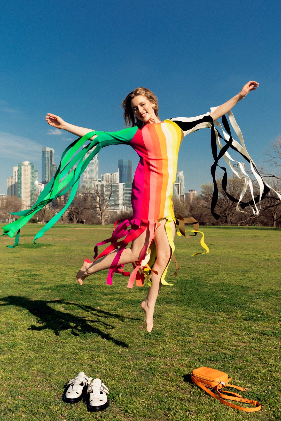 CHRISTOPHER JOHN ROGERS Rainbow Fringe Dress (Sz. S)