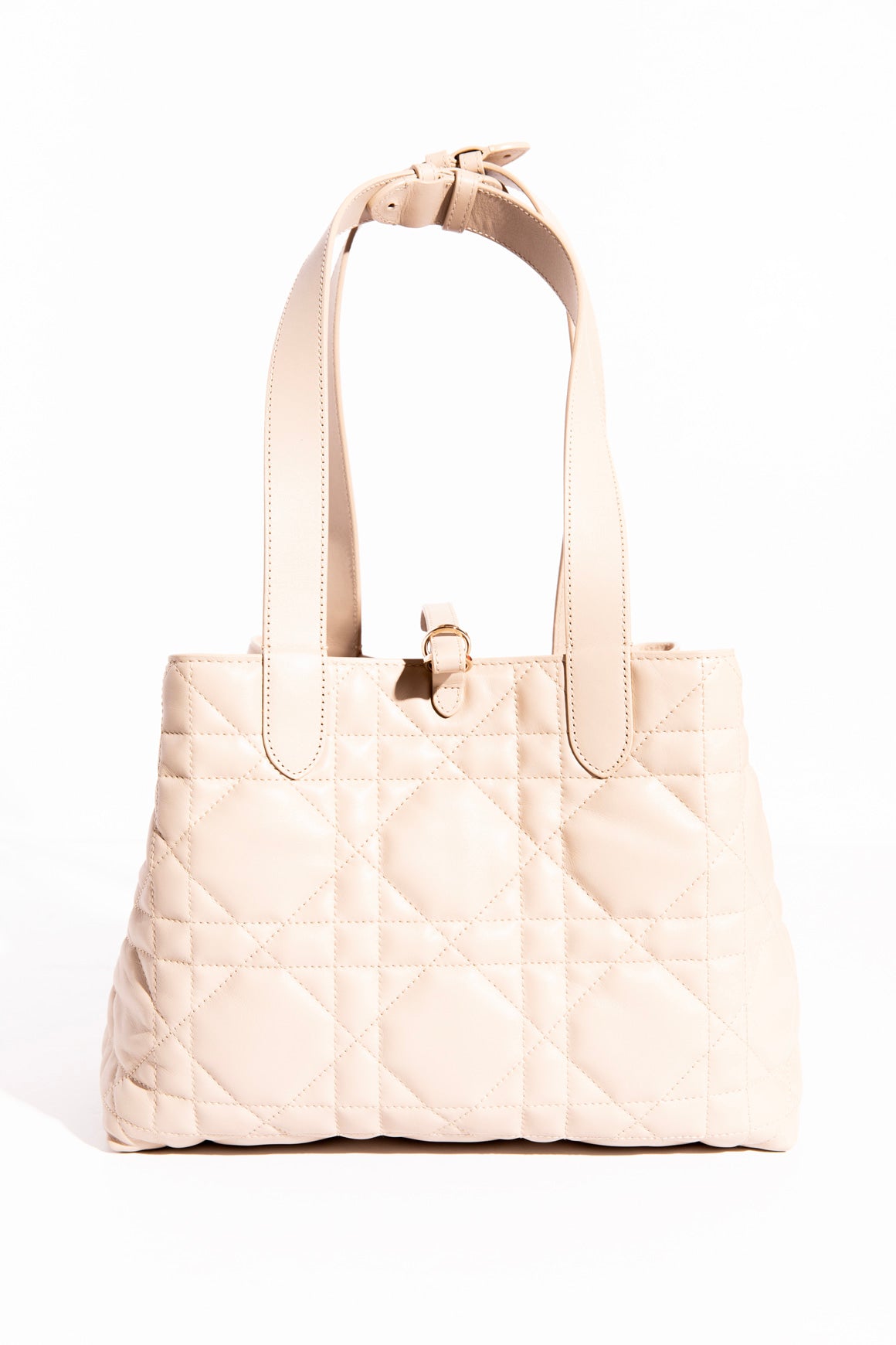 DIOR Taupe Cannage 'TouJours' Medium Vertical Tote