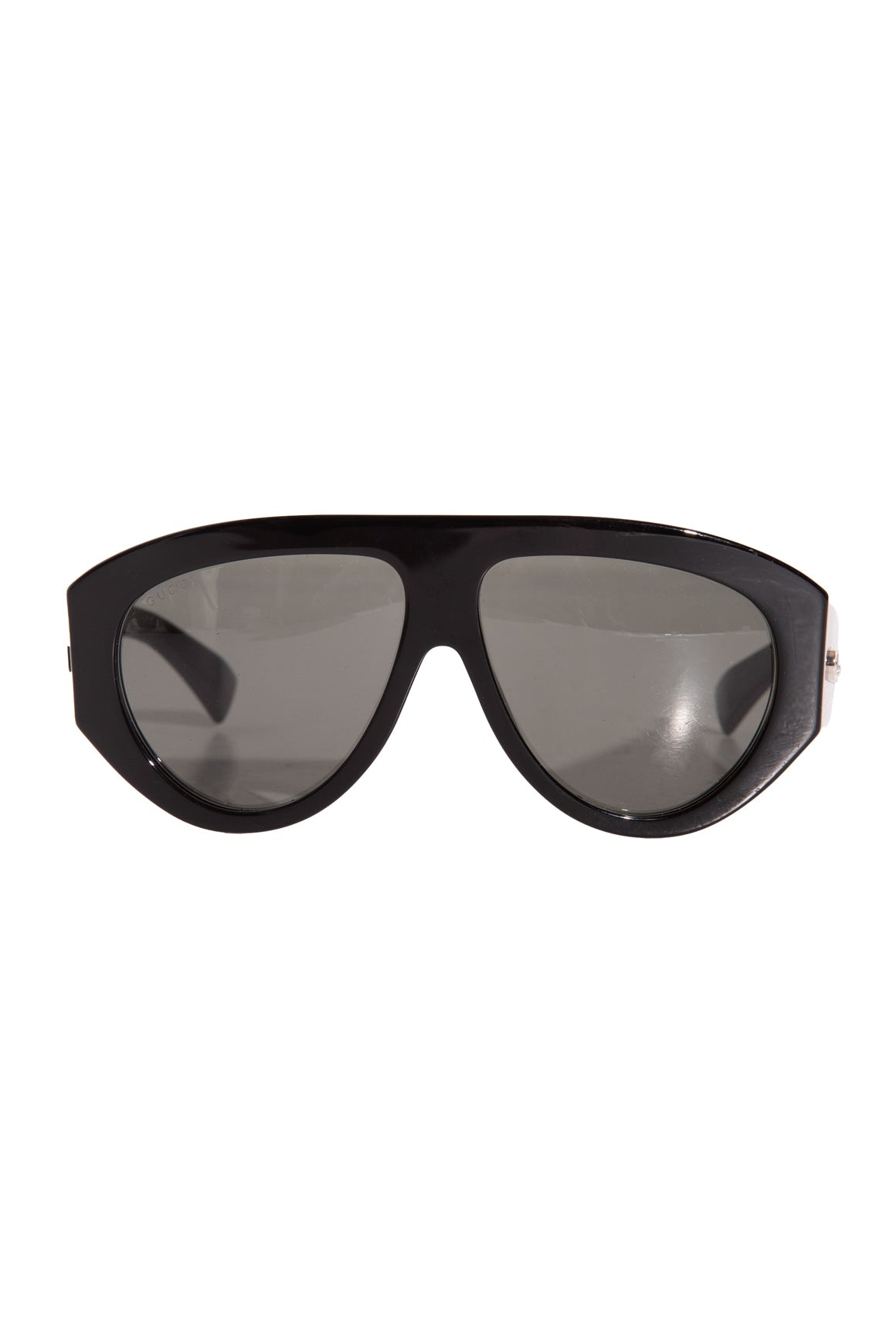 GUCCI Black Flat Brim Wide Sunglasses