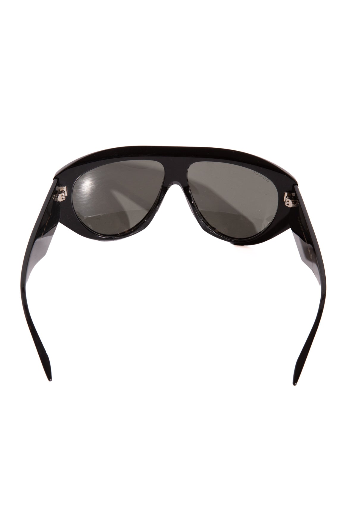 GUCCI Black Flat Brim Wide Sunglasses