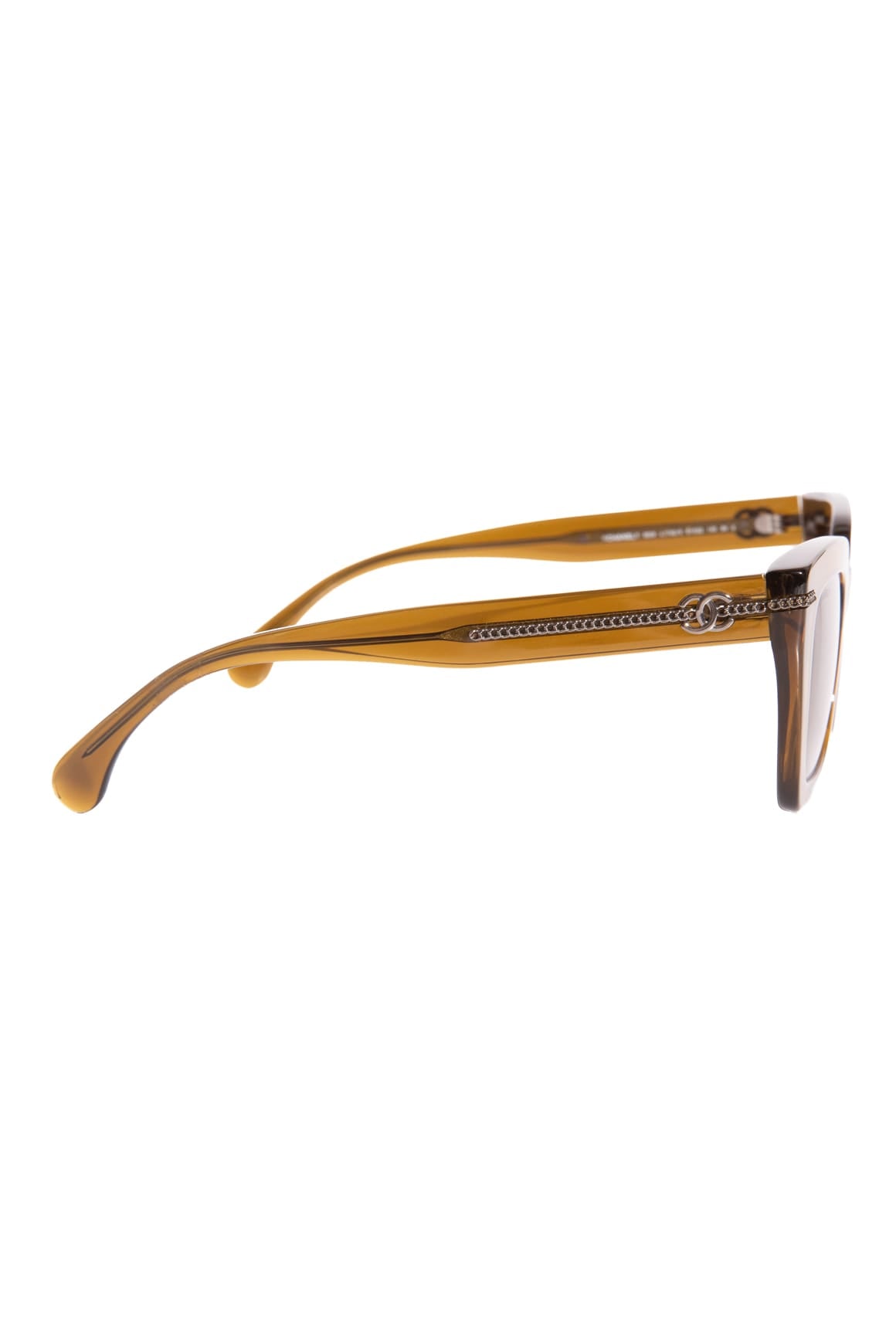 CHANEL Olive Chain Detail Sunglasses