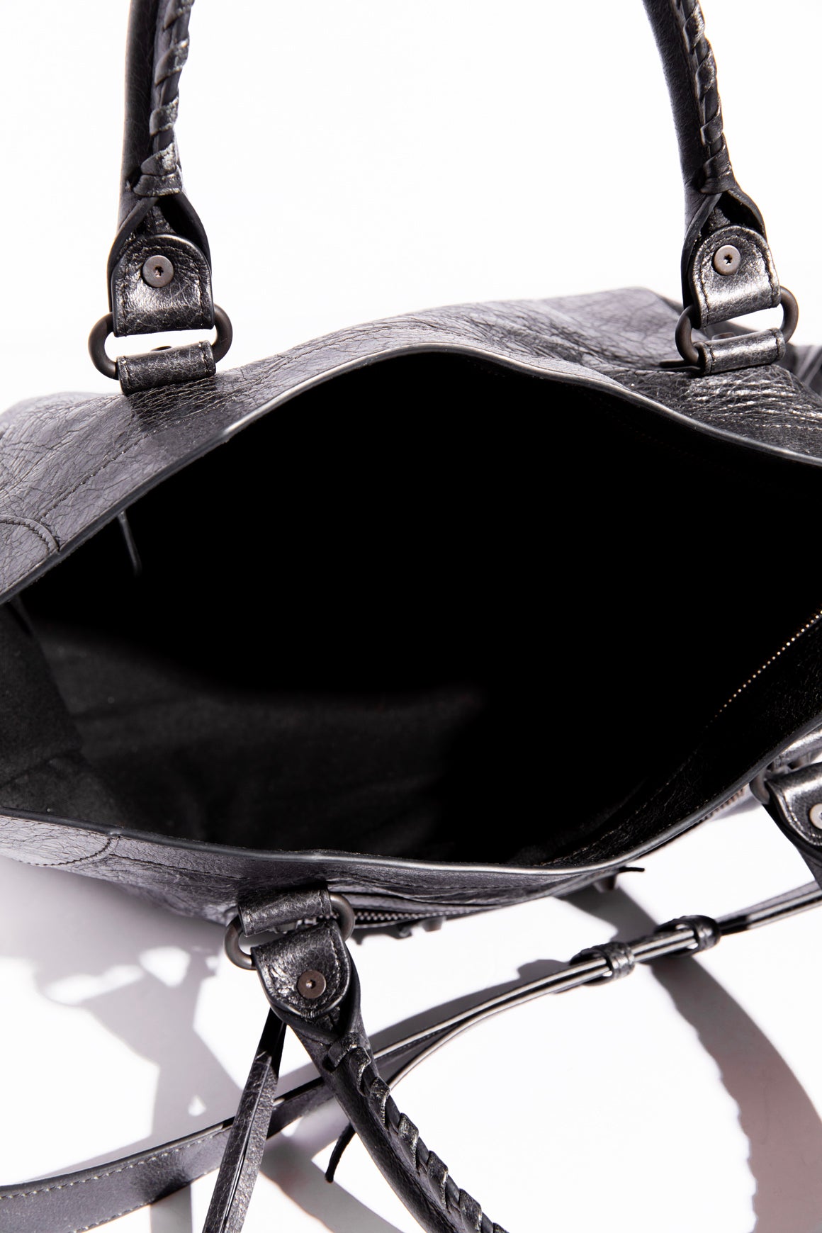 BALENCIAGA Black Medium Crinkle City Bag