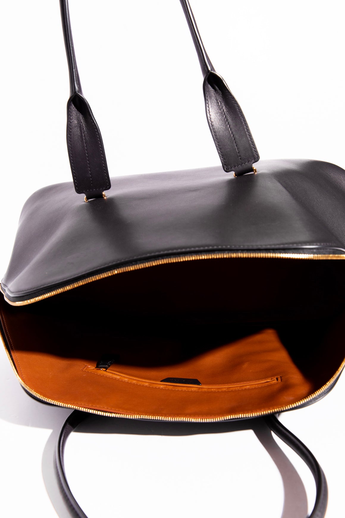 THE ROW Black Calfskin Large Devon Bag