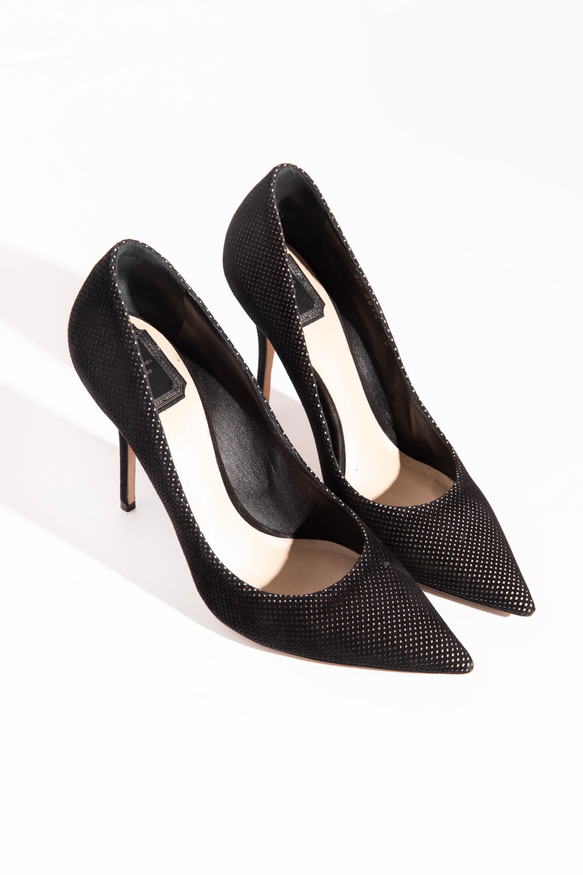 CHRISTIAN DIOR Black Micro Dot Pumps (Sz. 40)