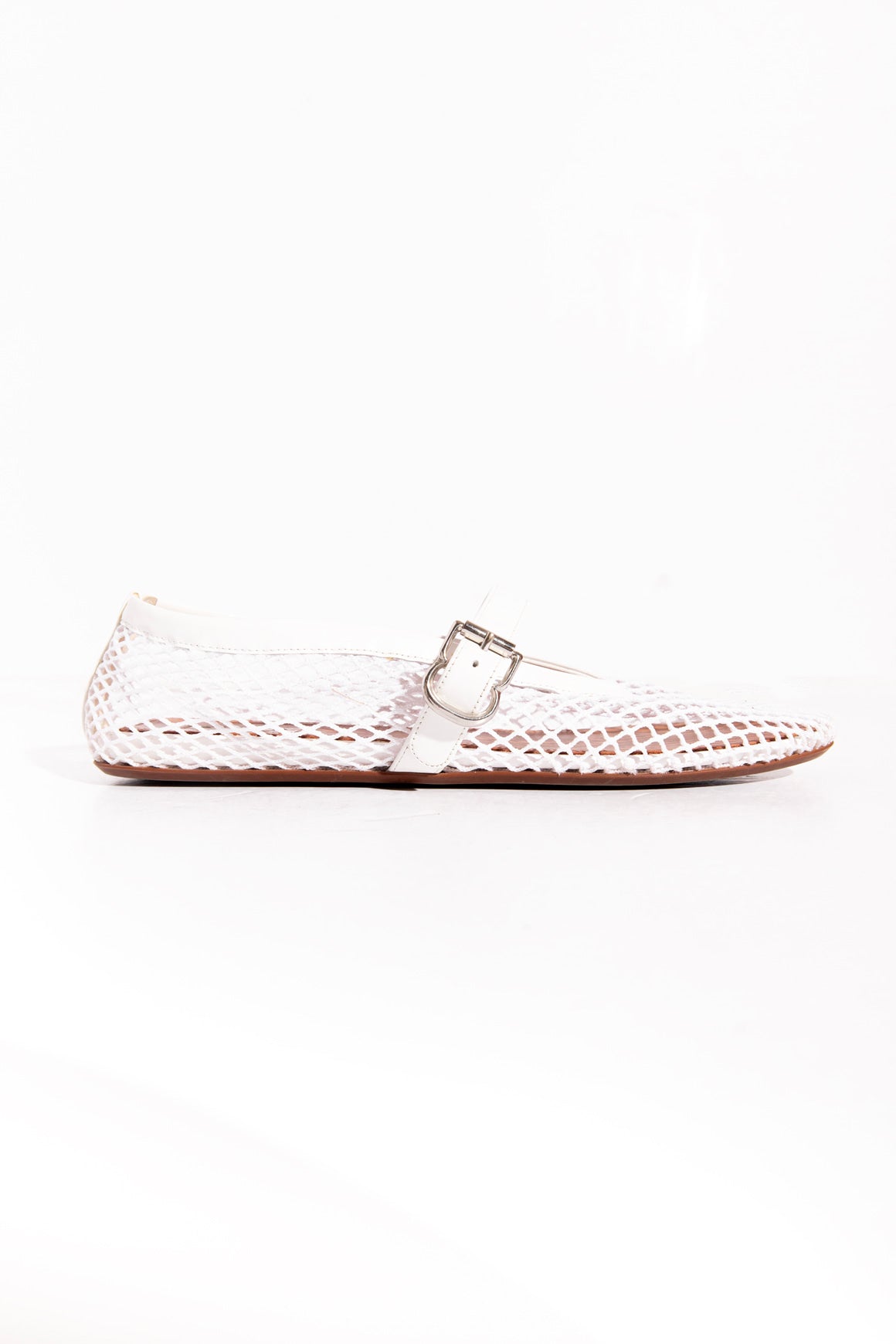 ALAIA White Mesh Maryjane Flats (Sz. 38)