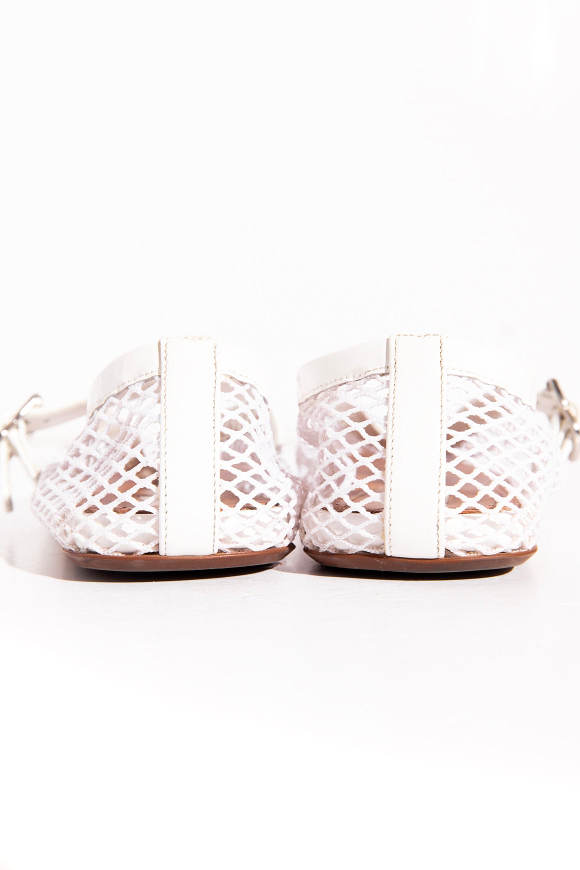 ALAIA White Mesh Maryjane Flats (Sz. 38)
