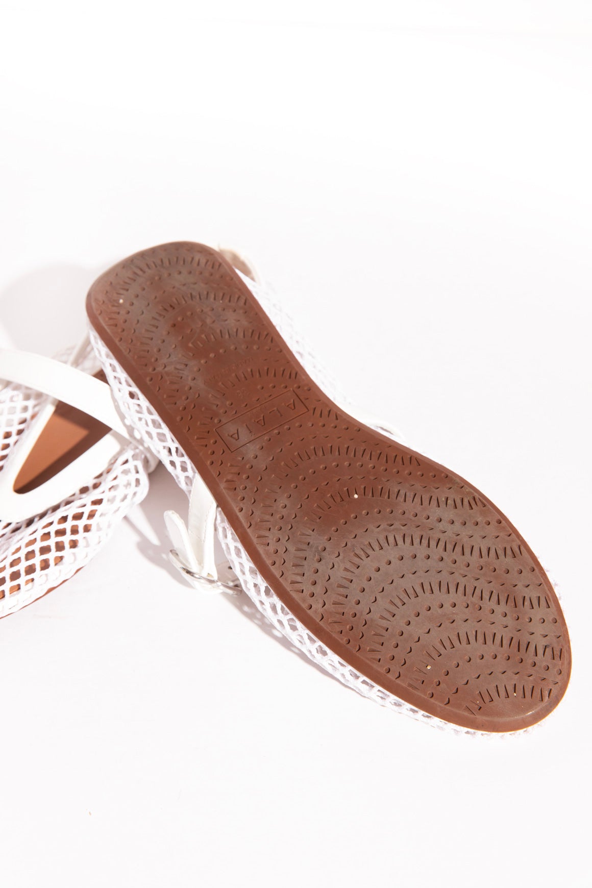 ALAIA White Mesh Maryjane Flats (Sz. 38)