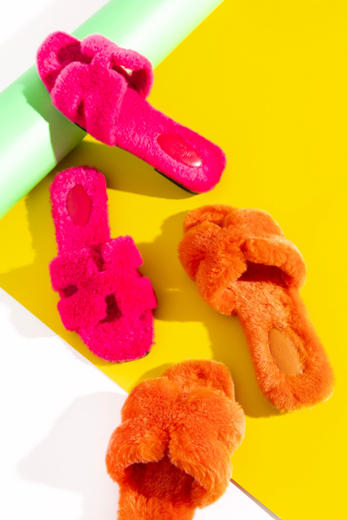 HERMES Hot Pink Sherpa 'Oran' Sandals (Sz. 39)