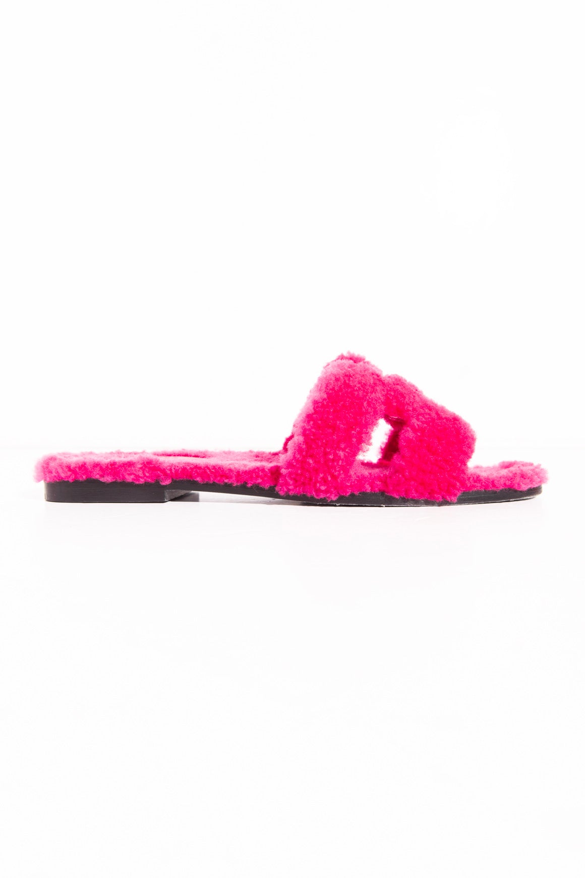 HERMES Hot Pink Sherpa 'Oran' Sandals (Sz. 39)