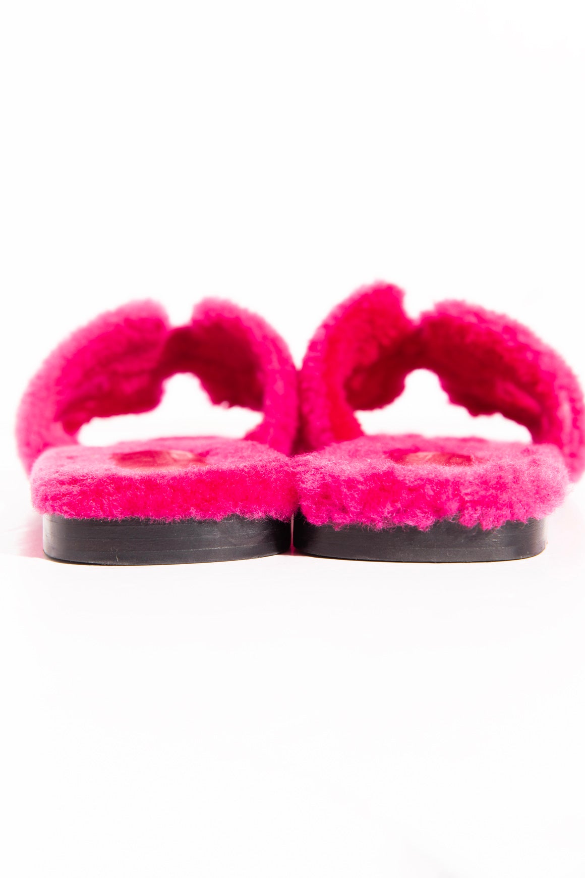 HERMES Hot Pink Sherpa 'Oran' Sandals (Sz. 39)