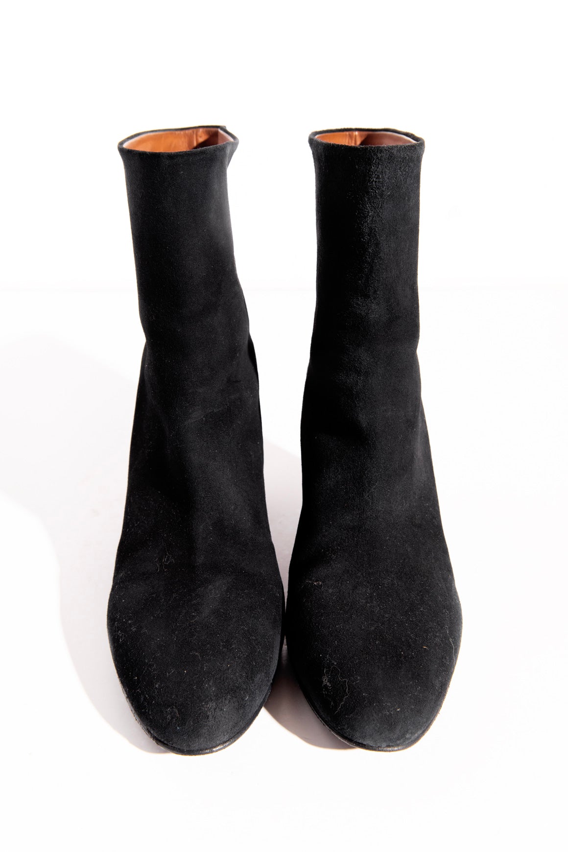 CHANEL Black Suede Block Heel Booties (Sz.41)