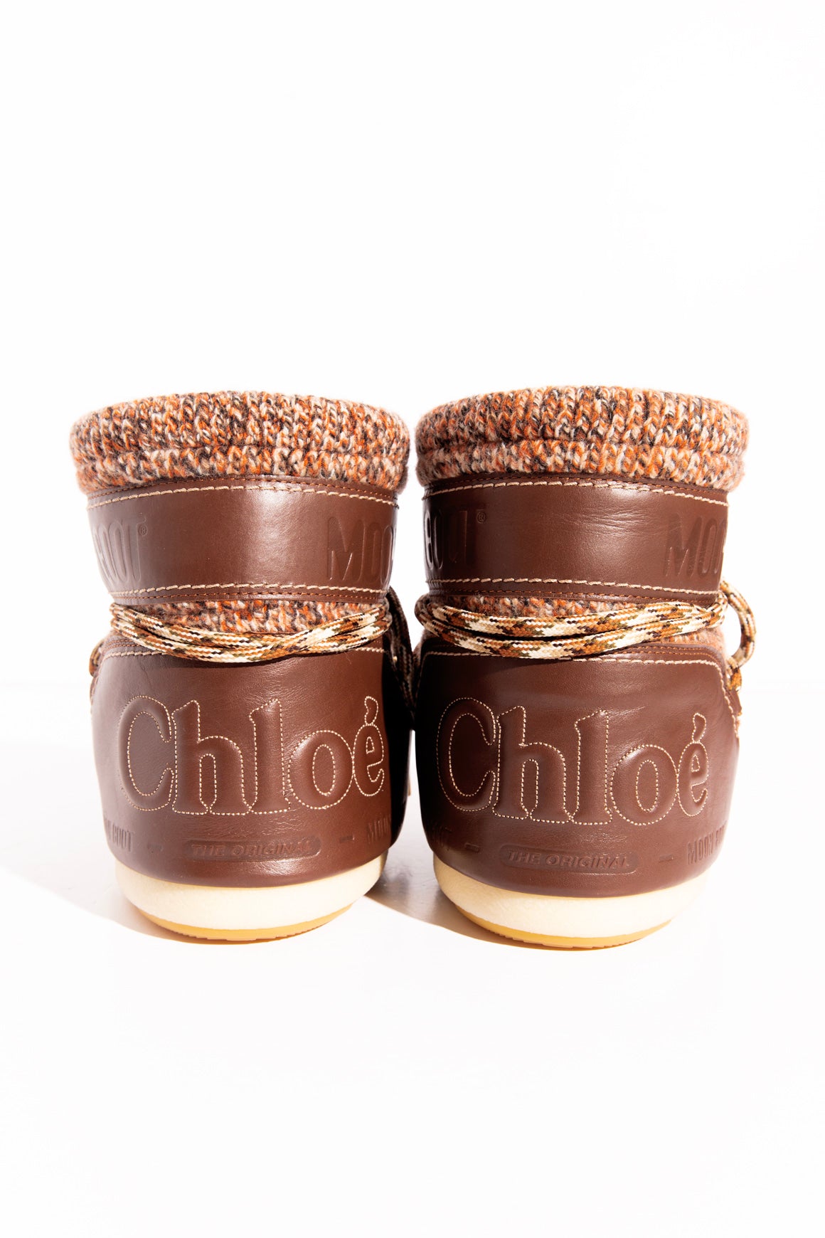 CHLOE Brown Orange Short Moon Boots (Sz. 9)