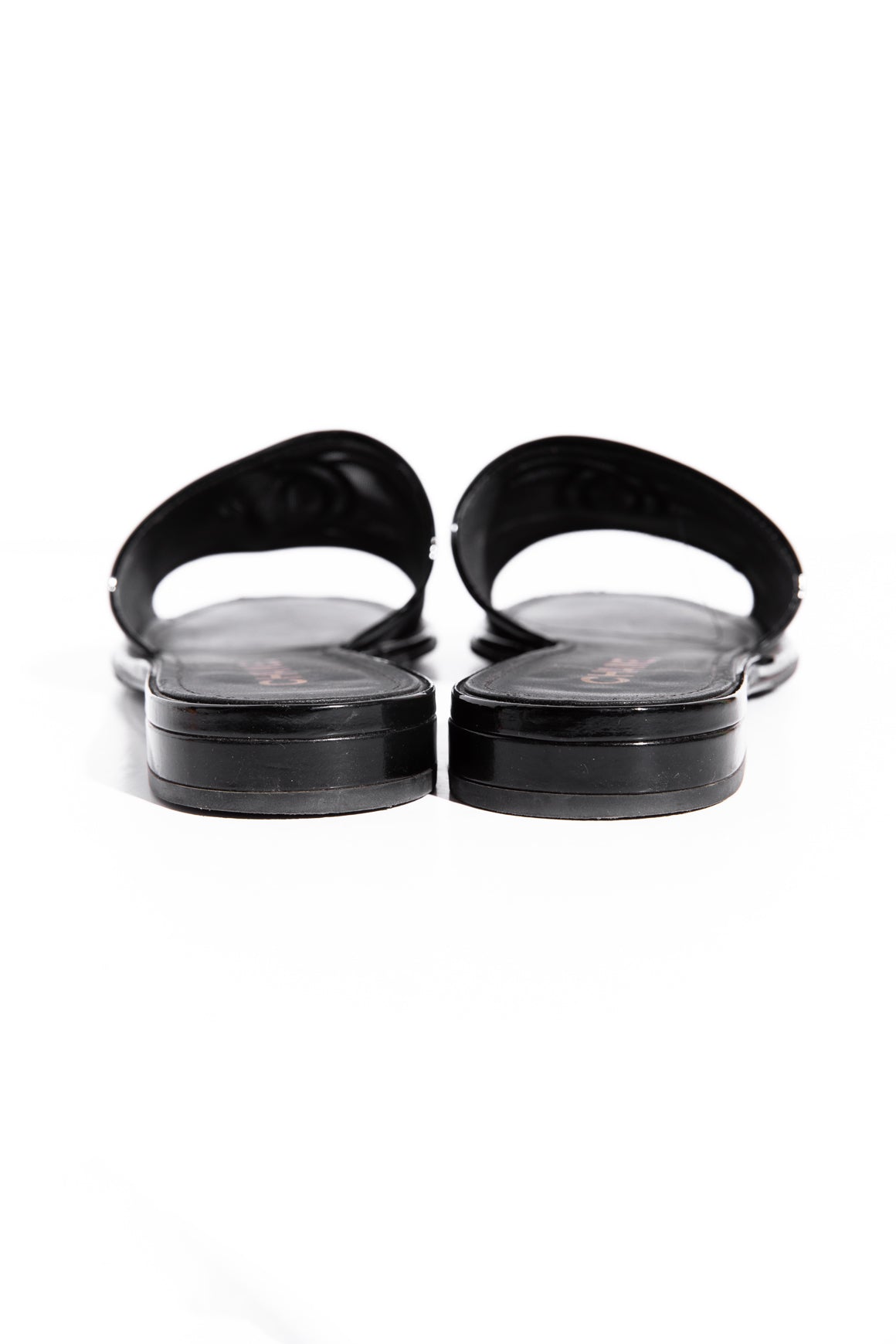 CHANEL Black Mesh CC Logo Slides (Sz. 40.5)
