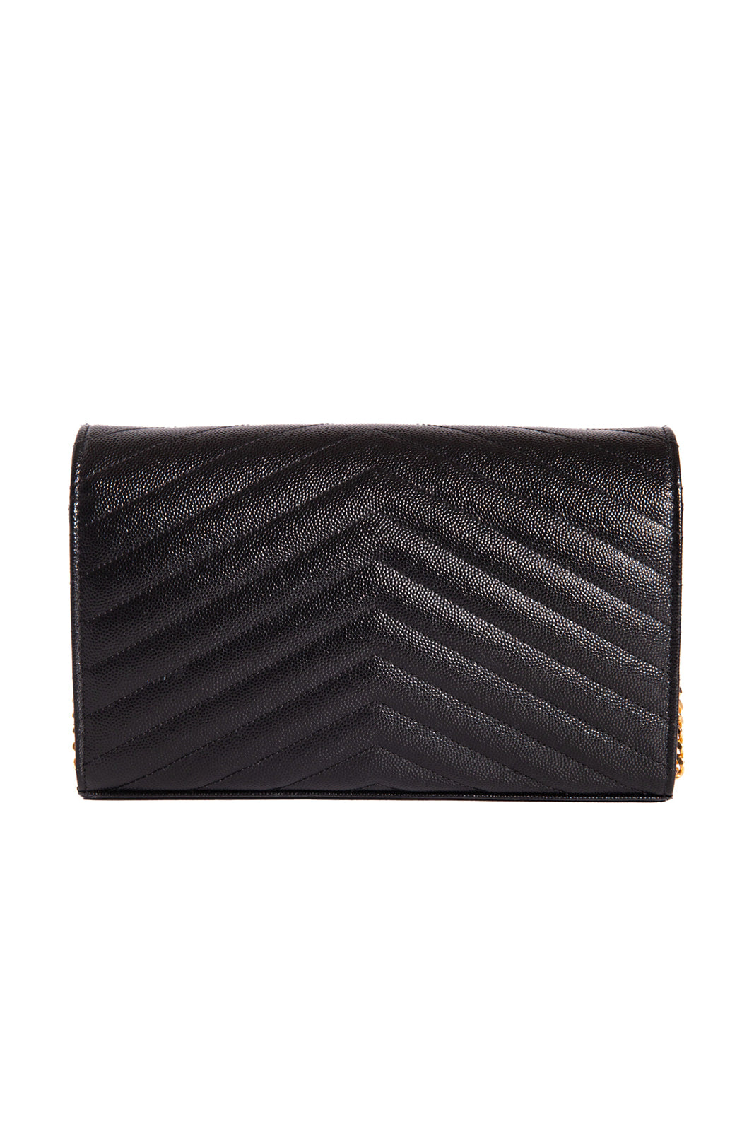 SAINT LAURENT Black Cassandre Wallet on Chain