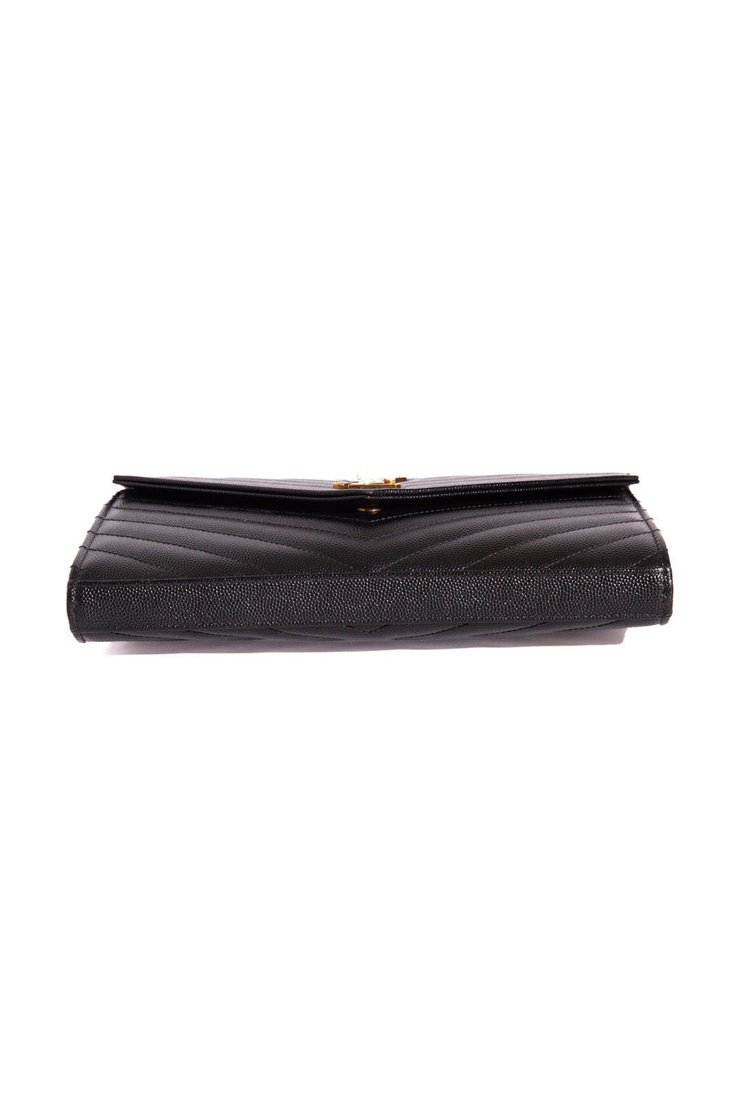 SAINT LAURENT Black Cassandre Wallet on Chain