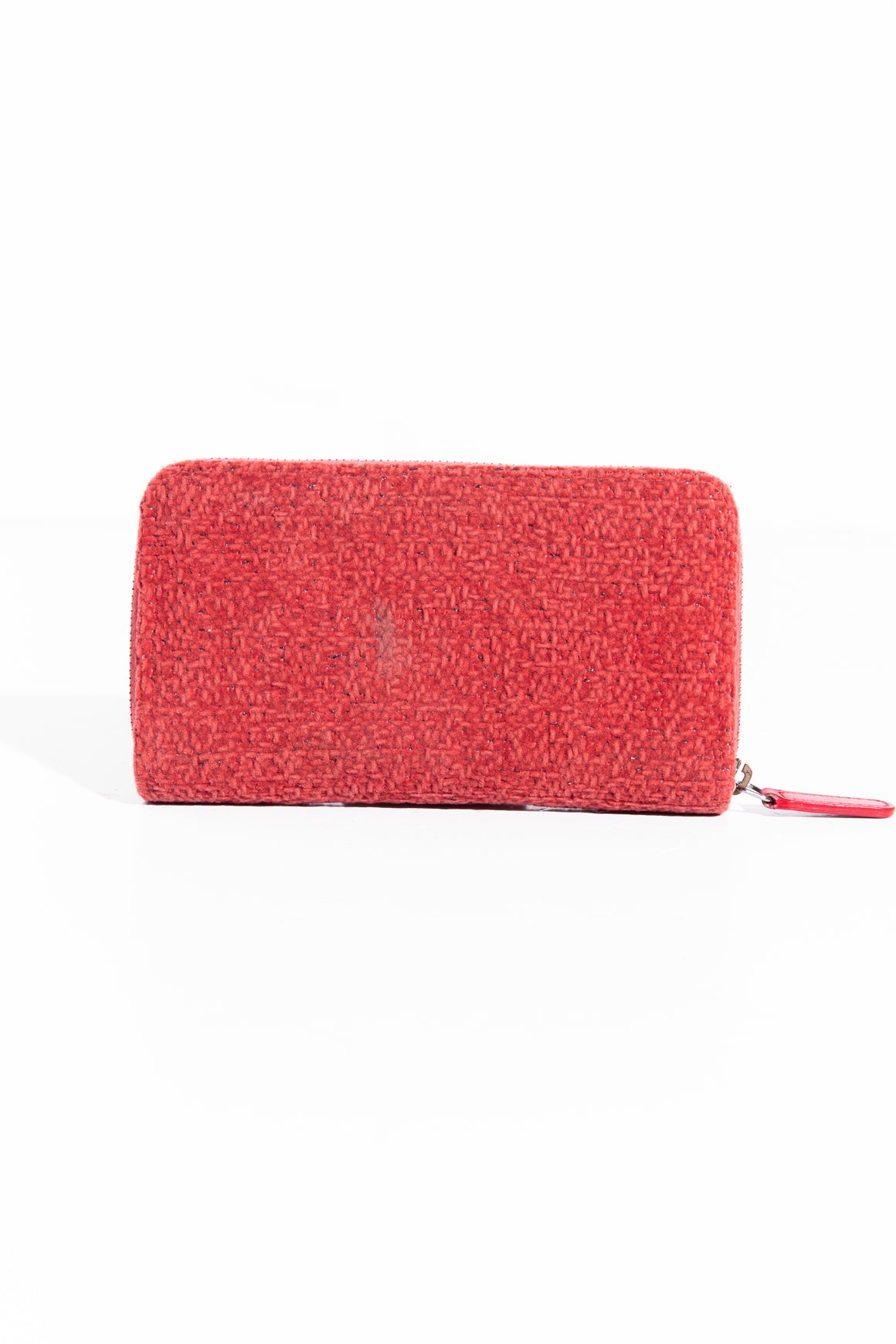 CHANEL Pink Lurex Boucle Deauville Medium Zip-Around Wallet