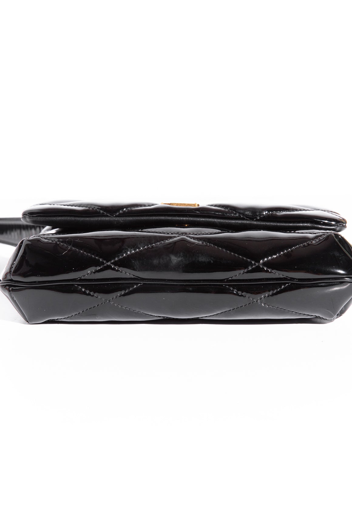 SAINT LAURENT Black Patent Le 57 Shoulder Bag