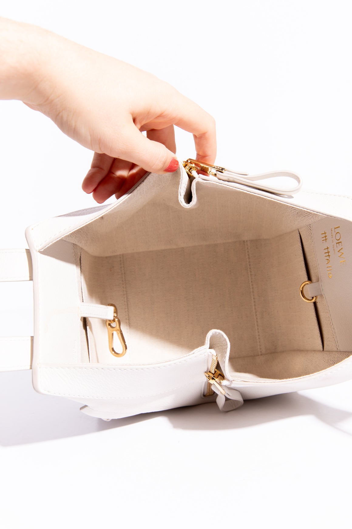 LOEWE Cream Maruja Mallo Print Compact Hammock Bag