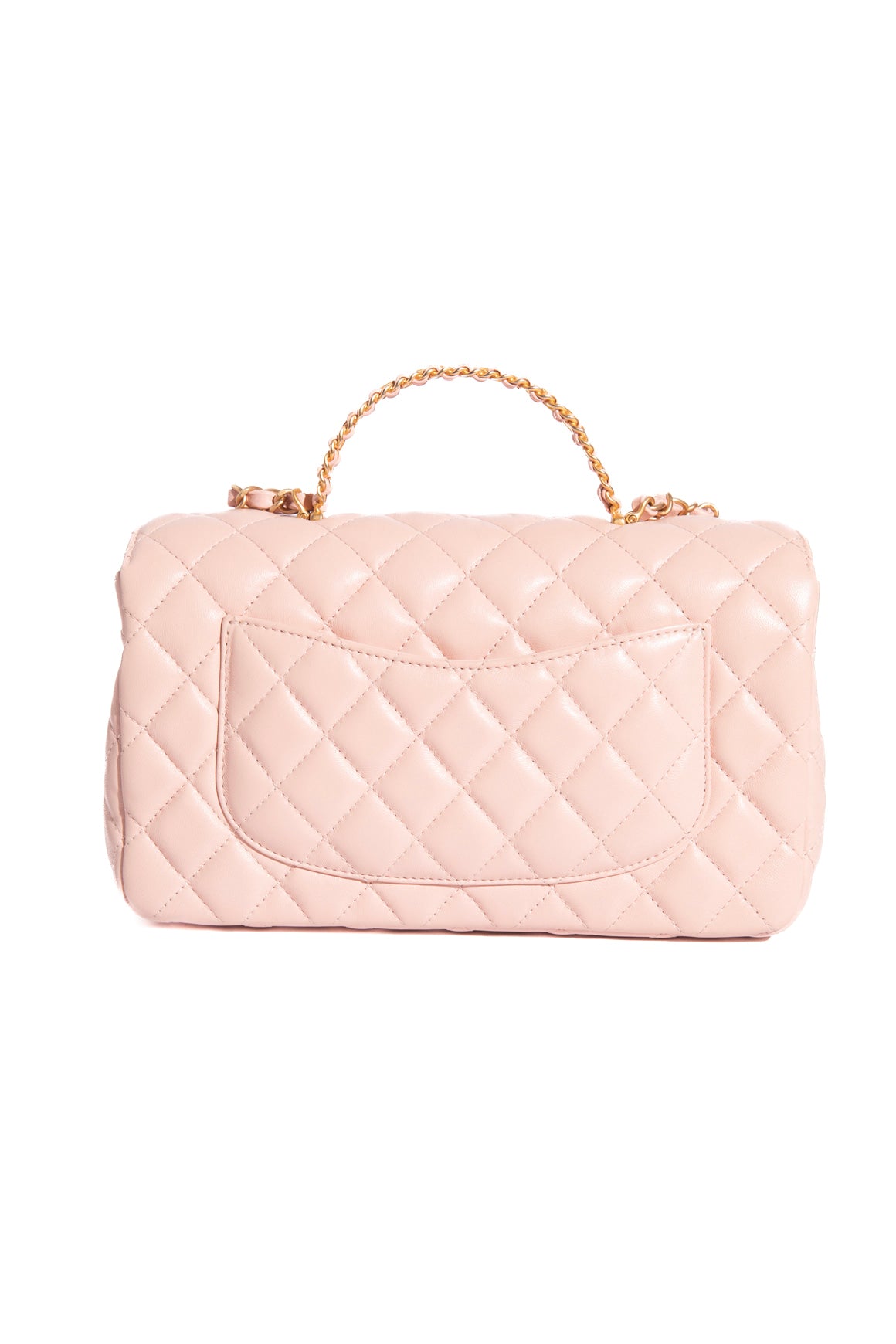 2024 CHANEL Light Pink Crystal Mini Top Handle Flap Bag