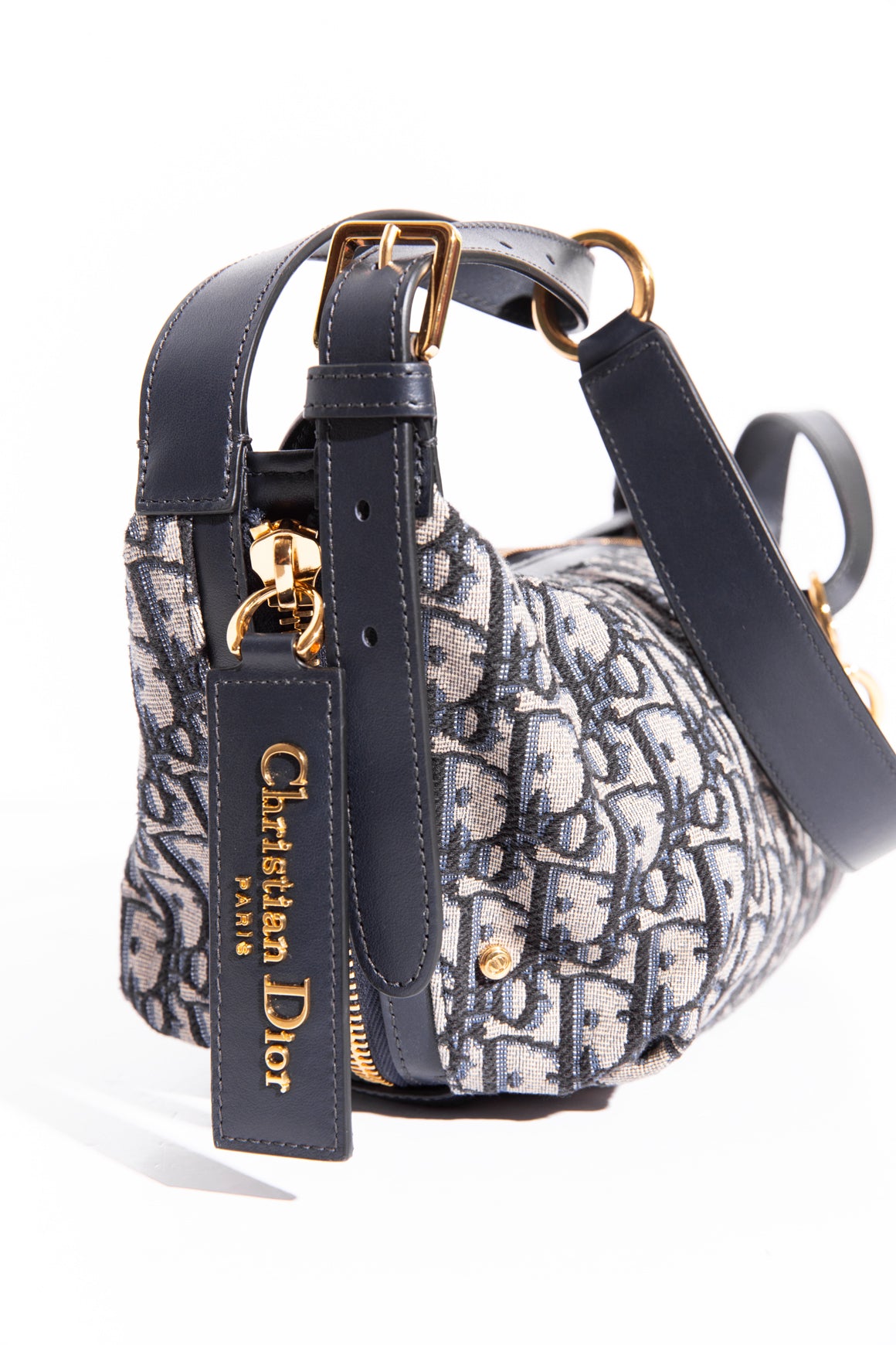 CHRISTIAN DIOR Navy Medium D-Journey Bag