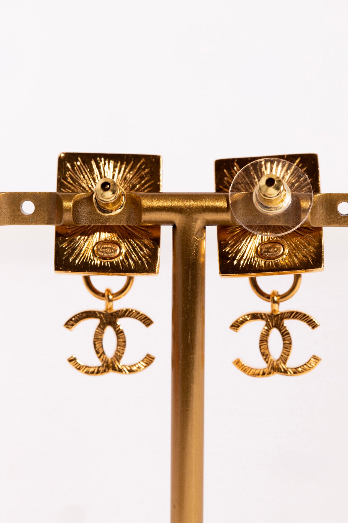 CHANEL Lion Head 'CC' Dangle Earrings
