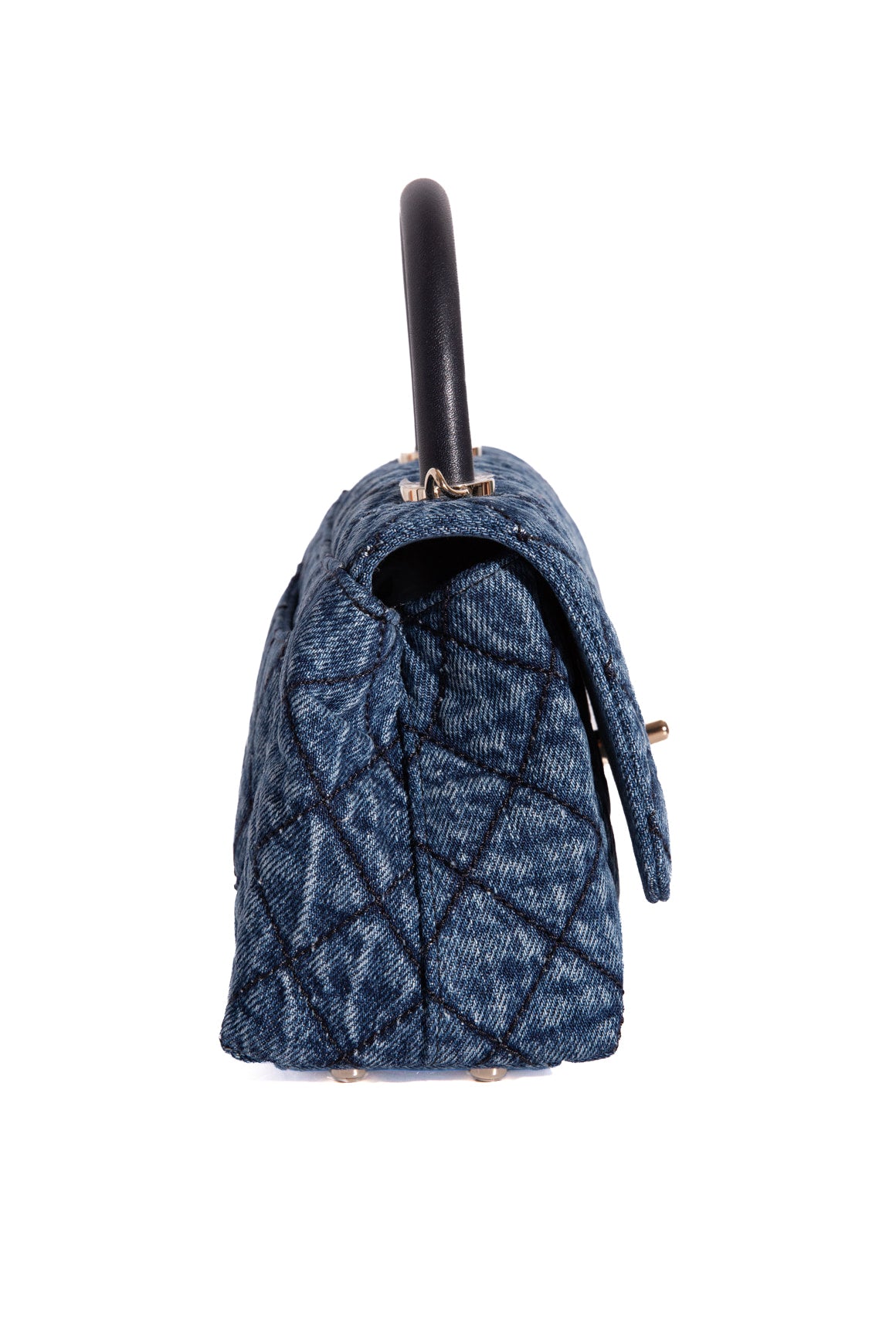 CHANEL 2026 Denim Mini Quilted Coco Top Handle Bag