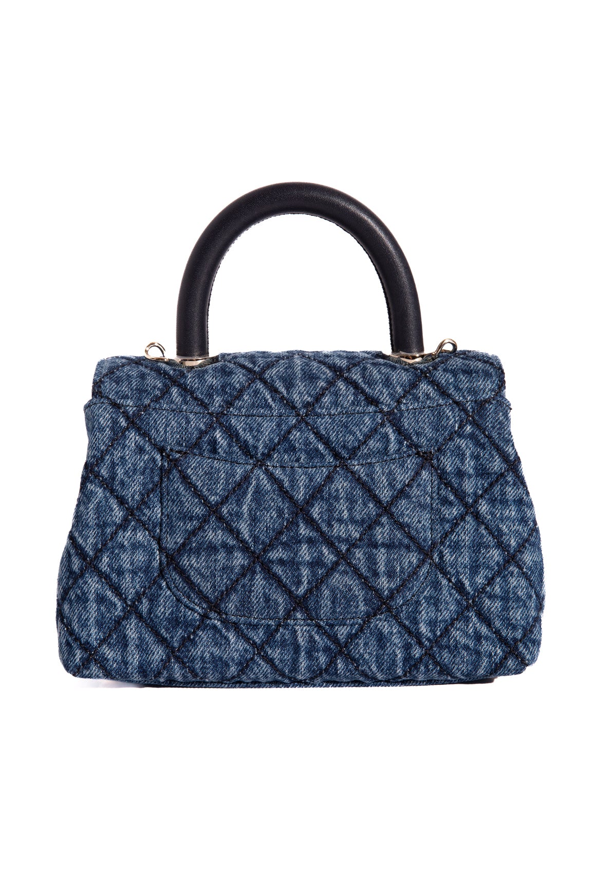 CHANEL 2026 Denim Mini Quilted Coco Top Handle Bag