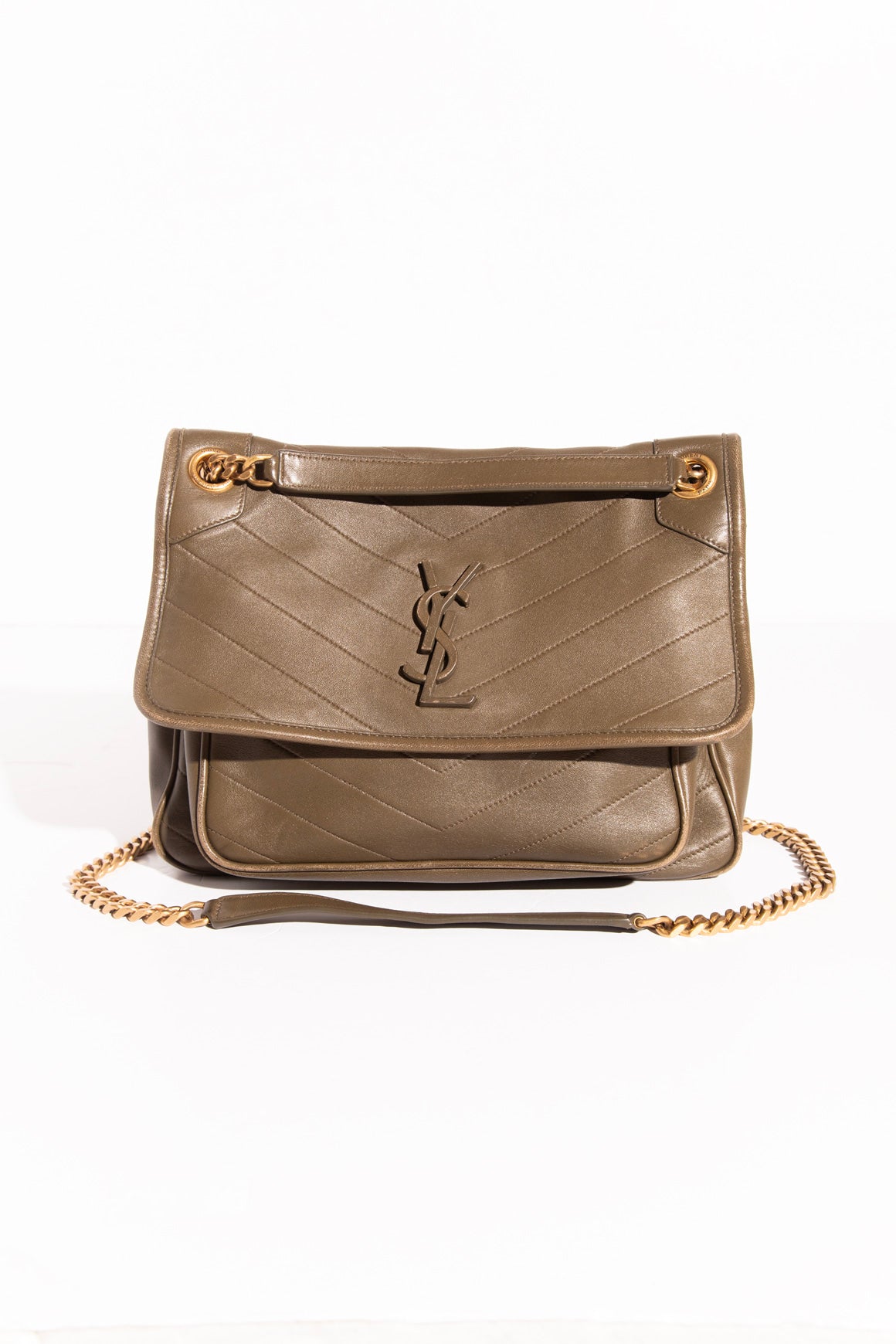 SAINT LAURENT Olive Niki Messenger Bag