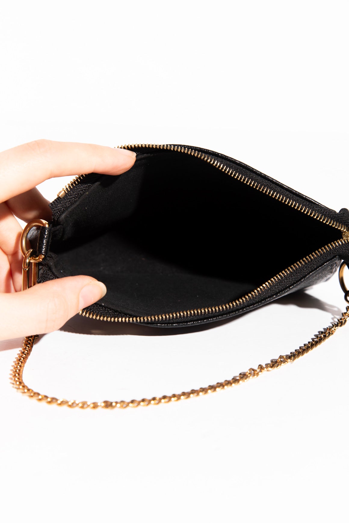 LOUIS VUITTON Black Monogram Micro Empreinte Pochette