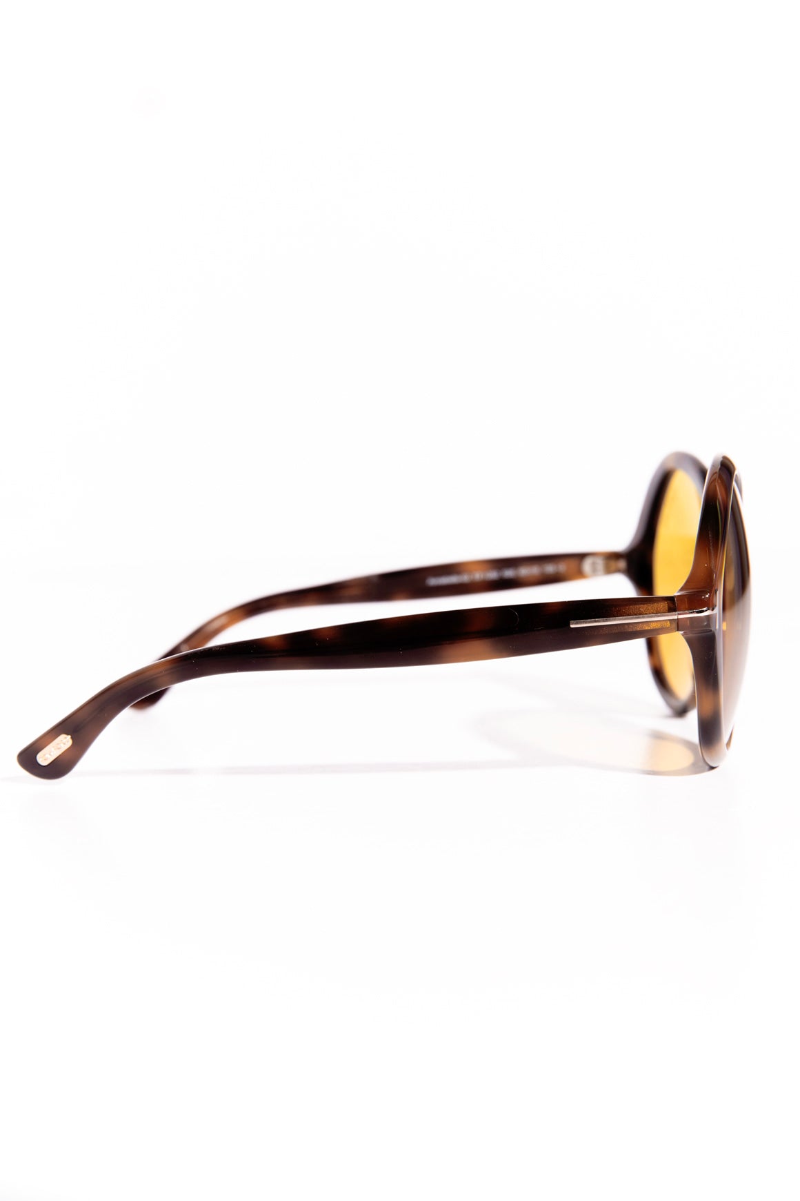 TOM FORD Brown Tortoise Shell Round Frame Sunglasses