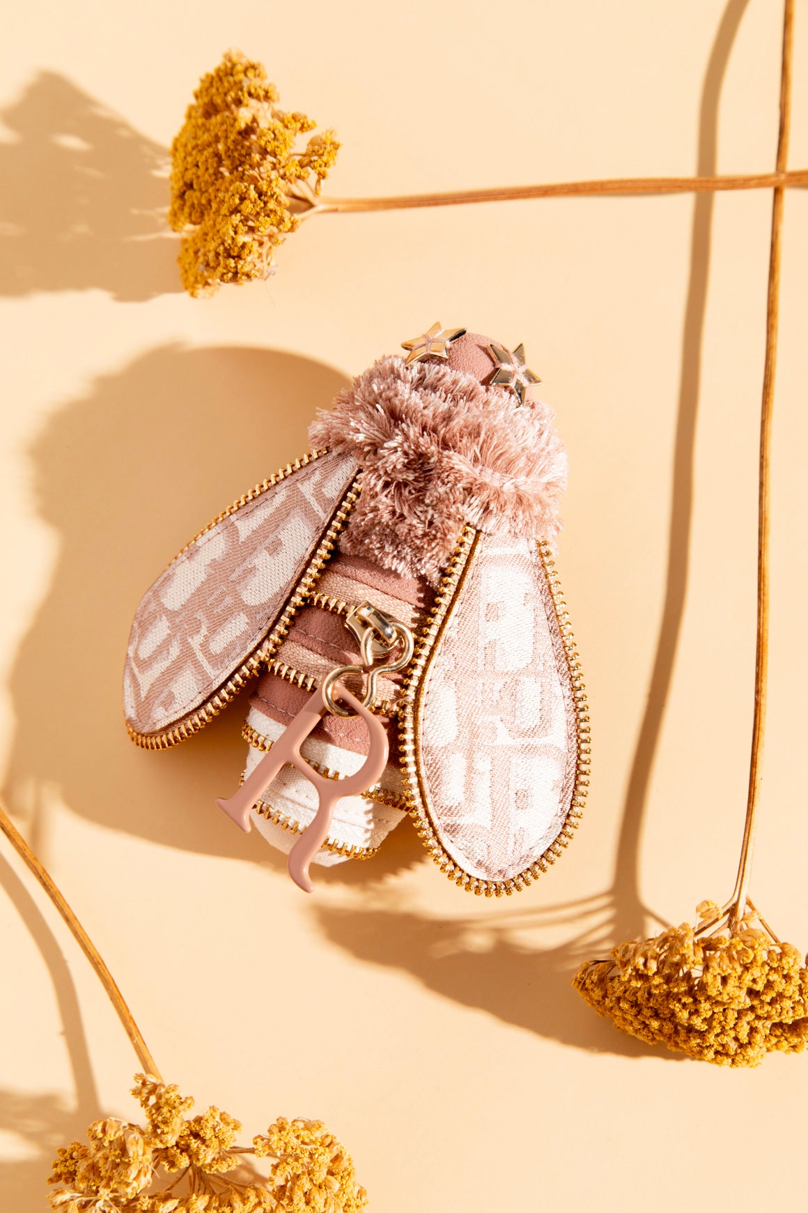 DIOR Pink Leather & Canvas Bee