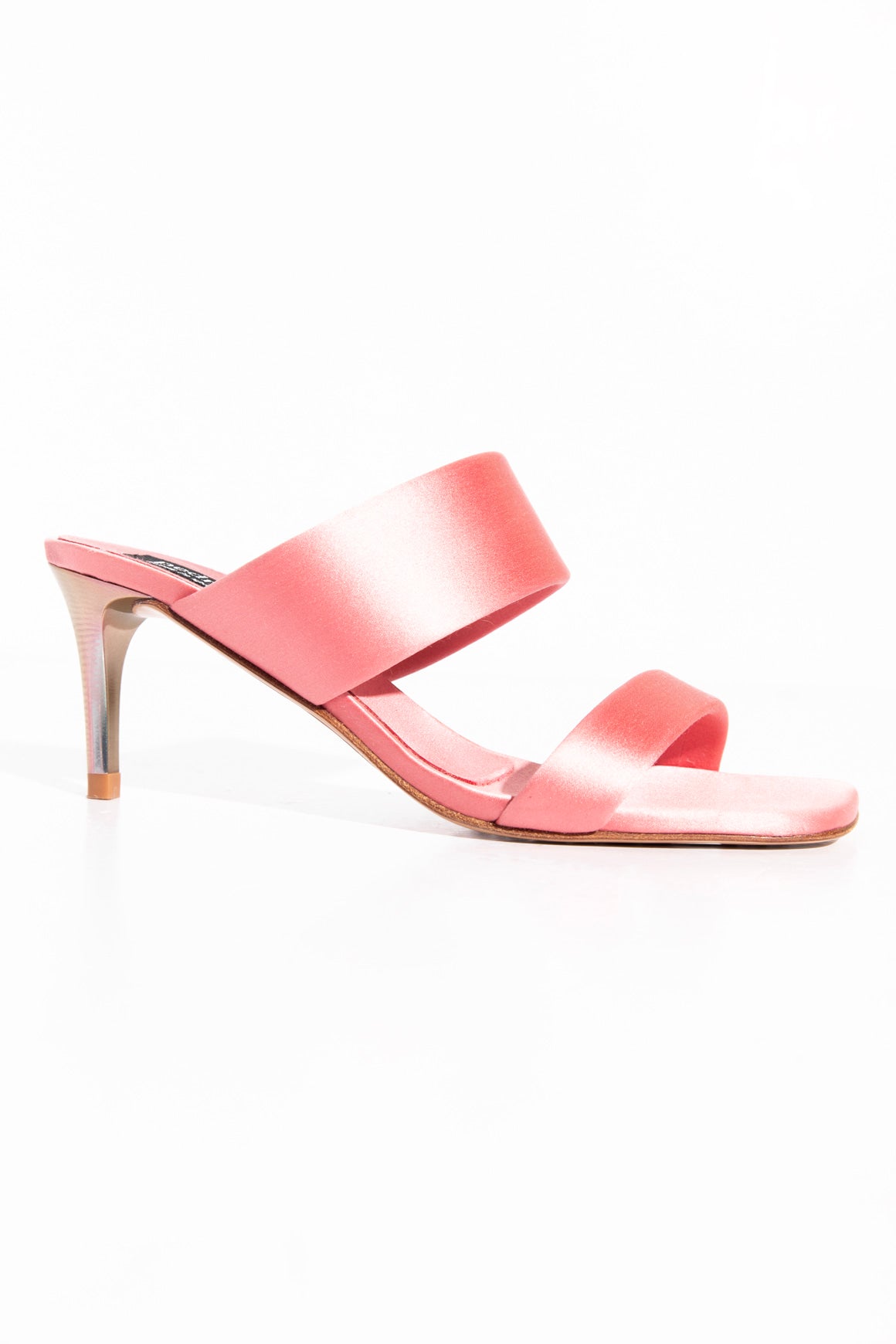 PEDRO GARCIA Pink Satin Italica Heel Mules (Sz. 36.5)