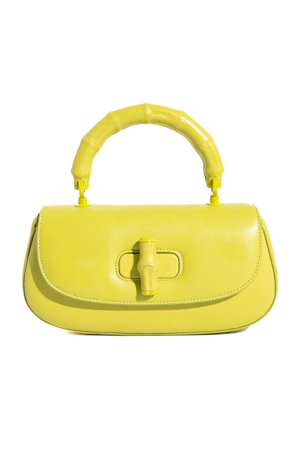 GUCCI Chartreuse Bamboo "Diva" Small Top Handle Bag