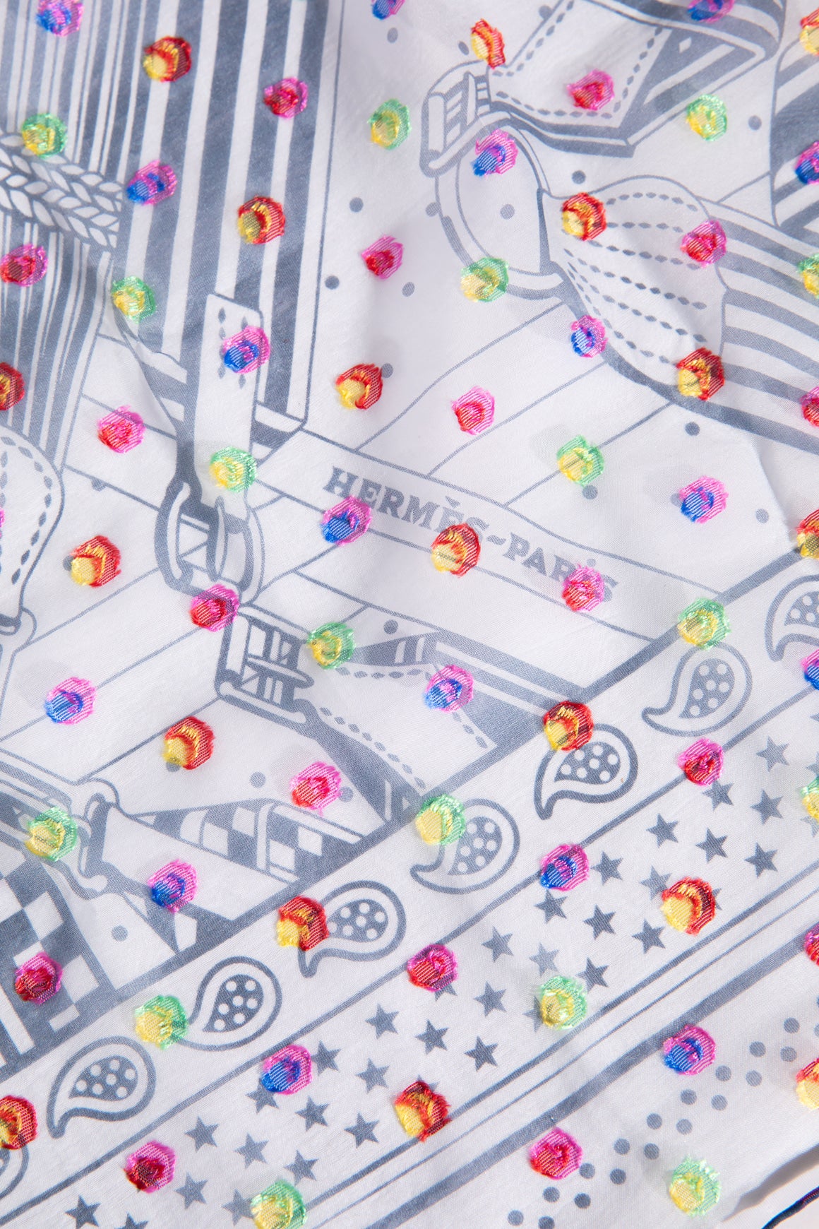 HERMES Sheer Bandana Silk Scarf