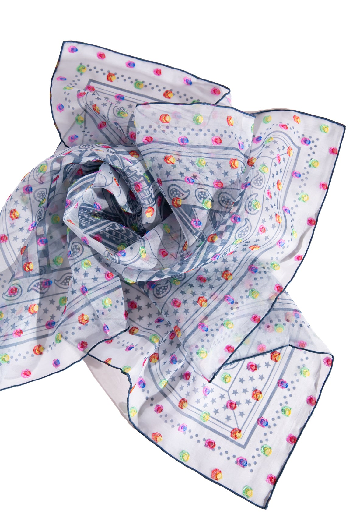 HERMES Sheer Bandana Silk Scarf