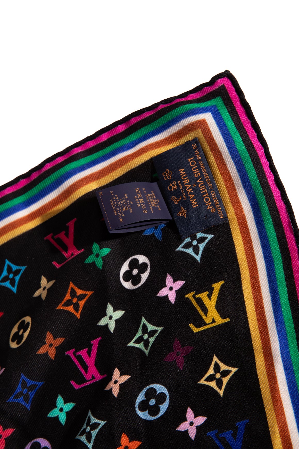 LOUIS VUITTON Black Multicolor LV Flora Large Scarf
