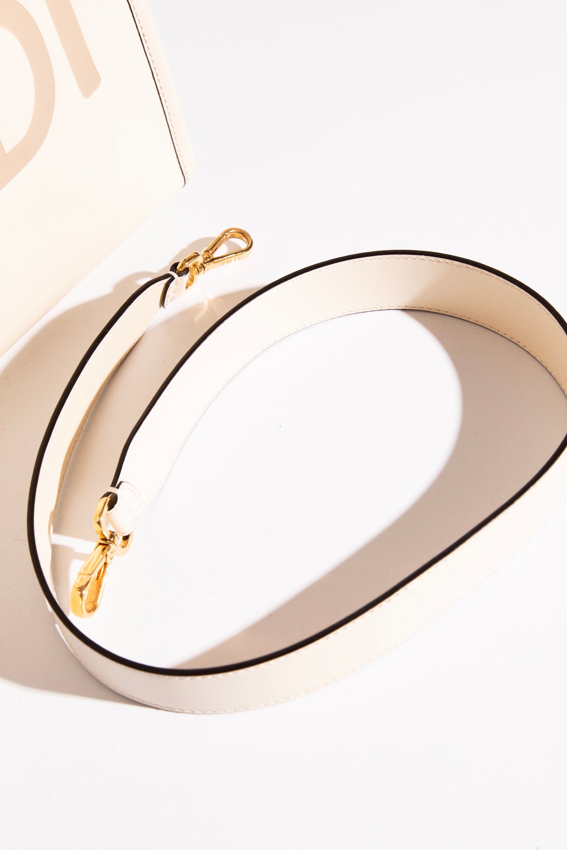 FENDI Ivory Leather Tortoise Leather Tote Bag