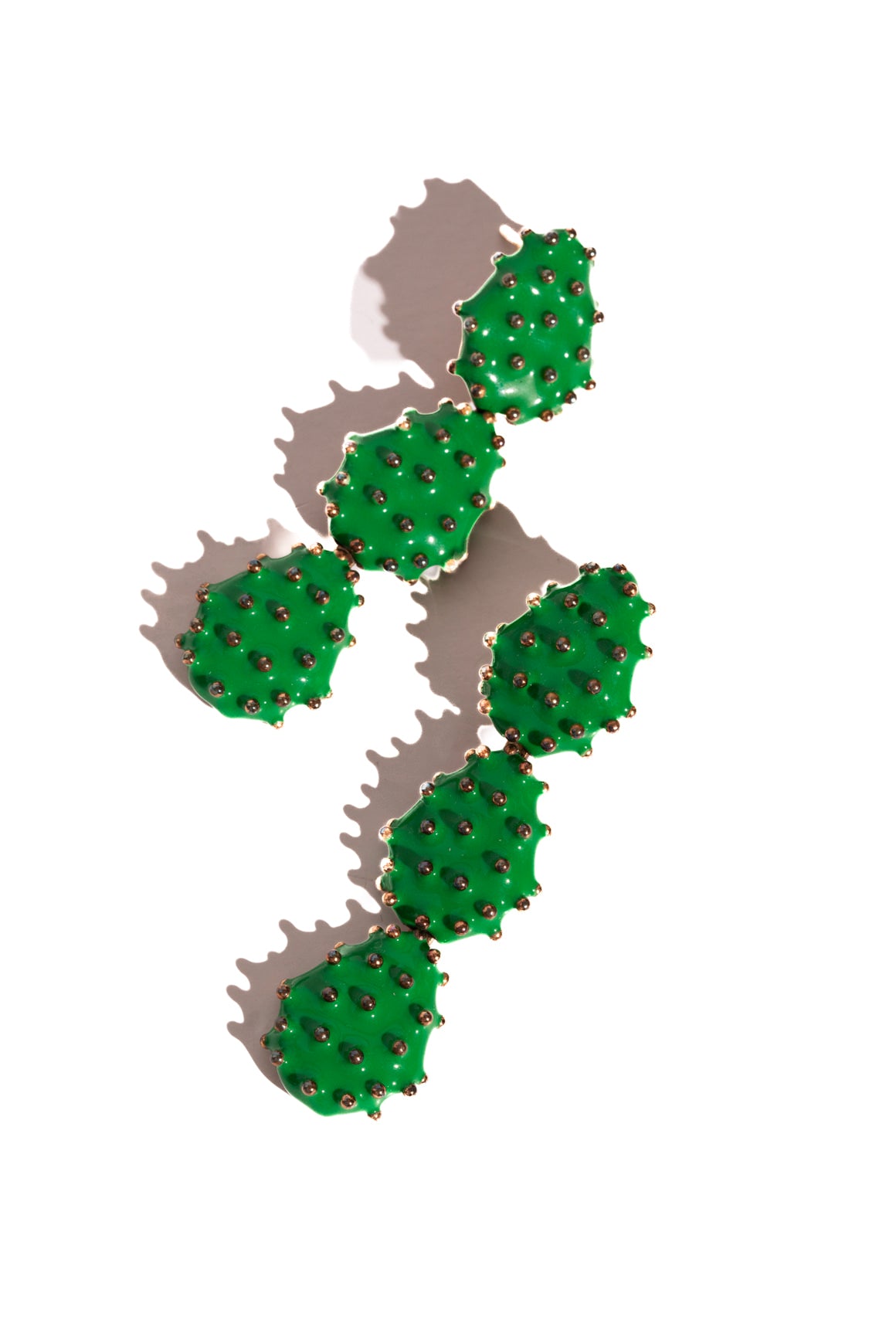 BOTTEGA VENETA Green Enamel Cactus Earrings