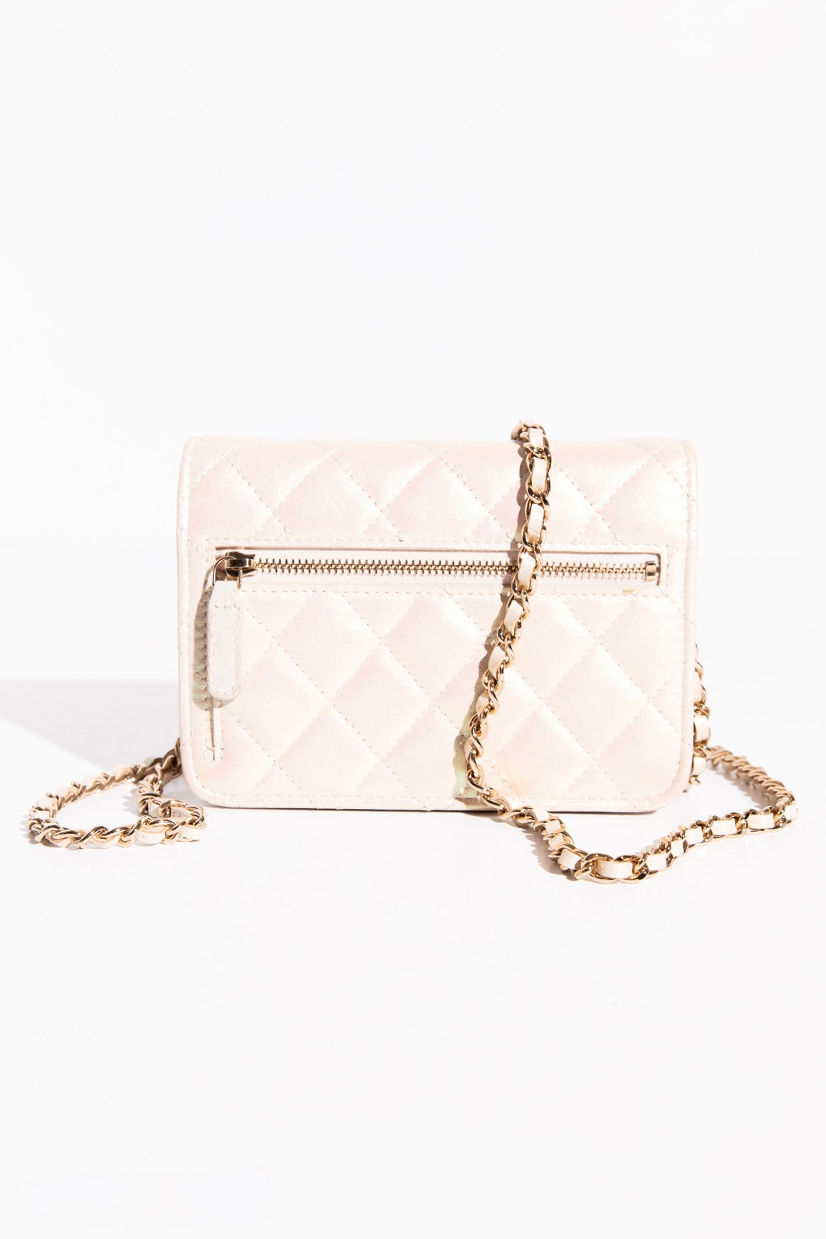CHANEL Iridescent Pearl Mini Wallet On Chain