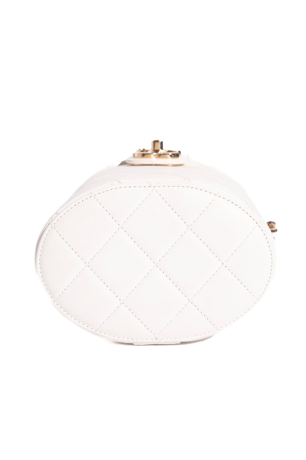 CHANEL 2019 White Quilted "Elegant Chain" Vanity