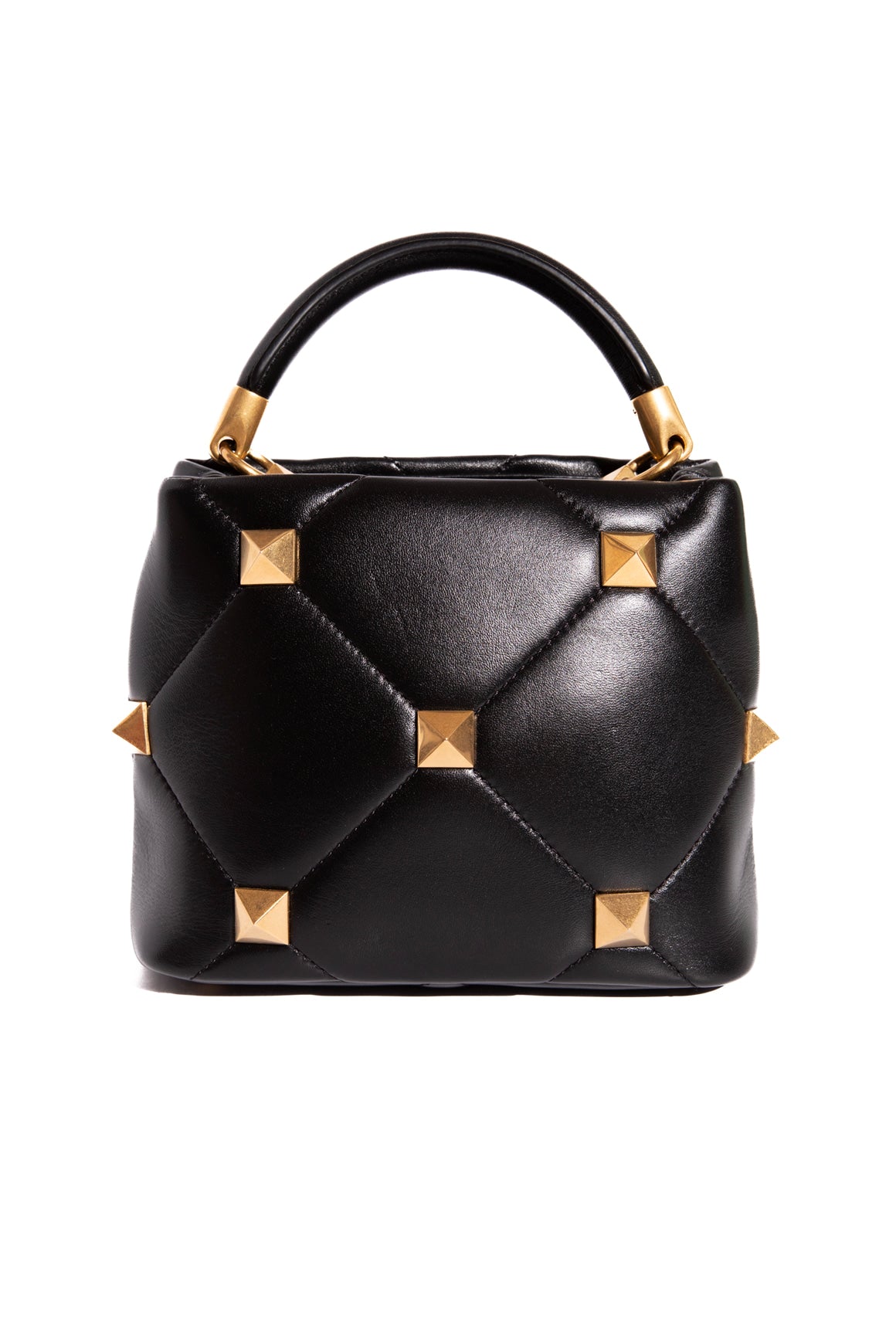 VALENTINO Black Roman Stud Bucket Bag