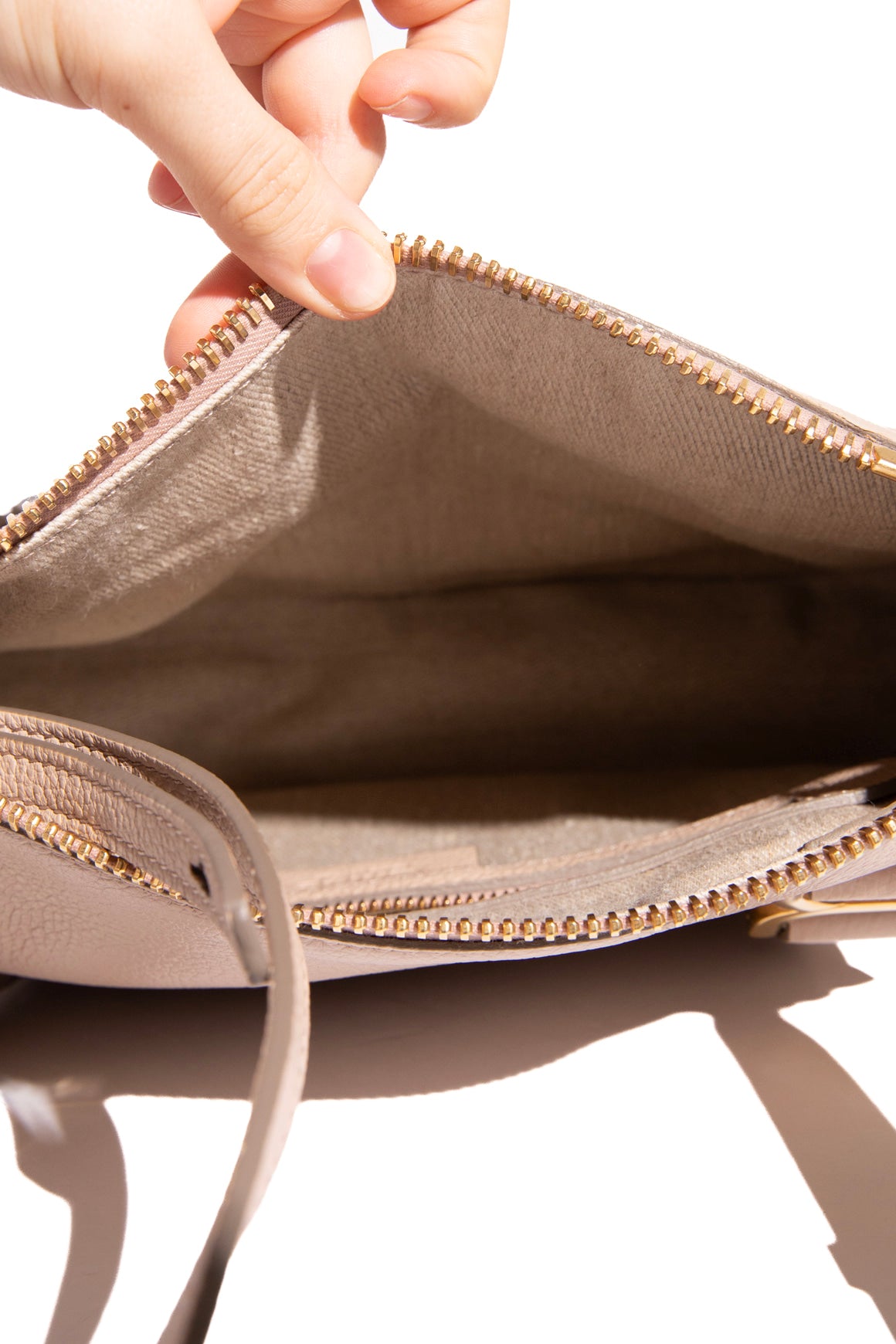 CHLOE Beige Marcie Top Handle - Medium