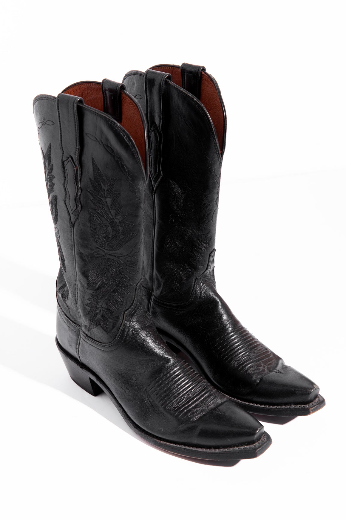 LUCCHESE Black Leather Western Boots (Sz. 8.5)