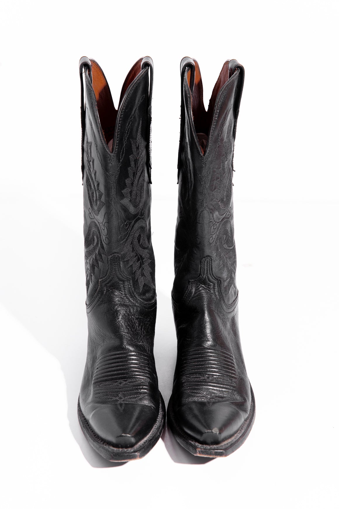 LUCCHESE Black Leather Western Boots (Sz. 8.5)