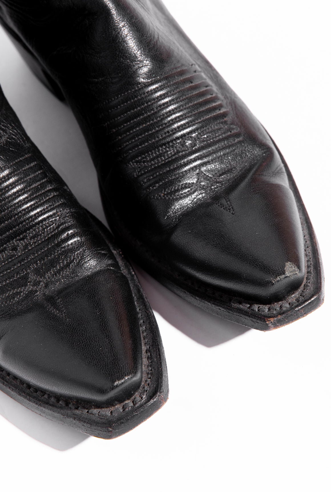 LUCCHESE Black Leather Western Boots (Sz. 8.5)