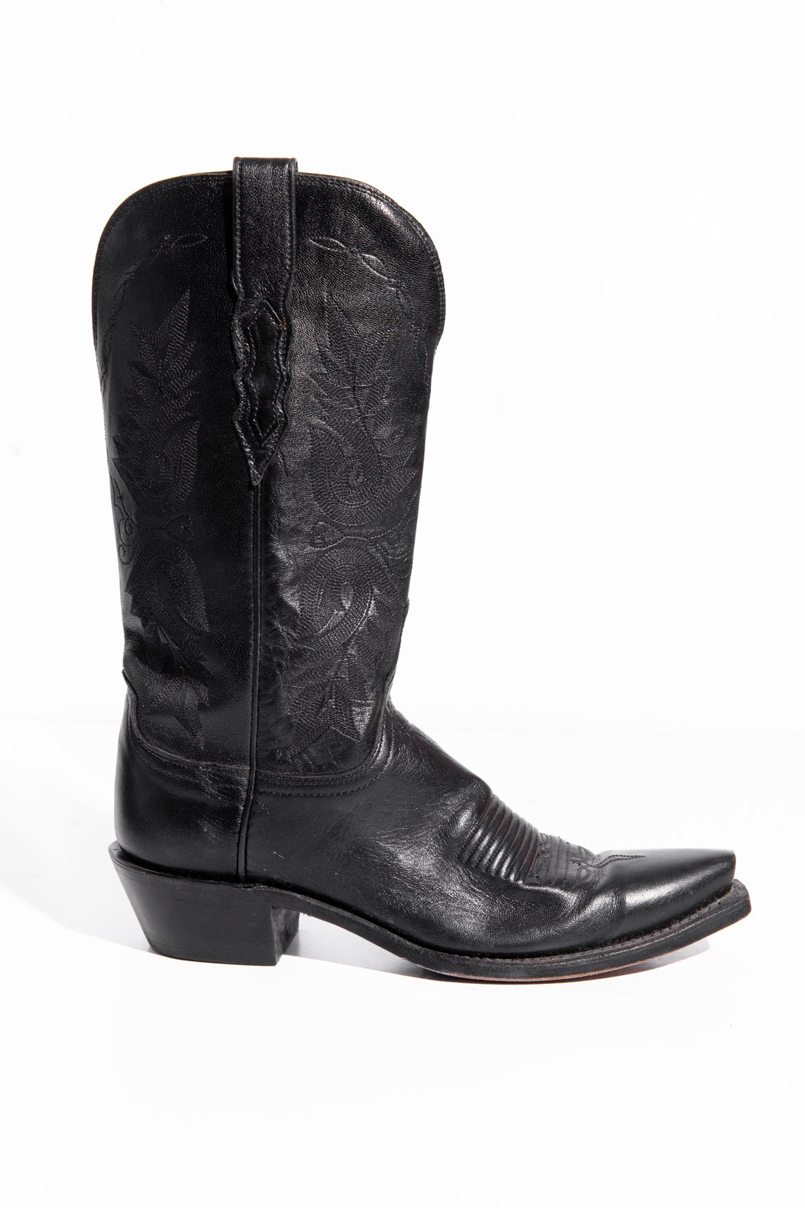 LUCCHESE Black Leather Western Boots (Sz. 8.5)