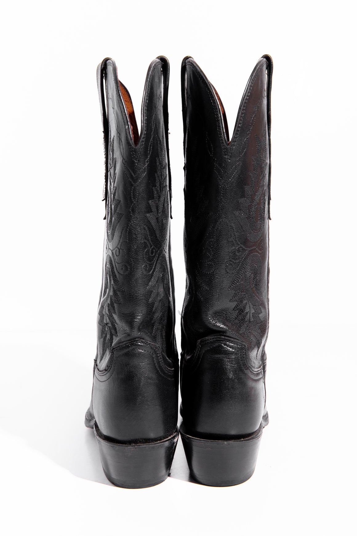 LUCCHESE Black Leather Western Boots (Sz. 8.5)