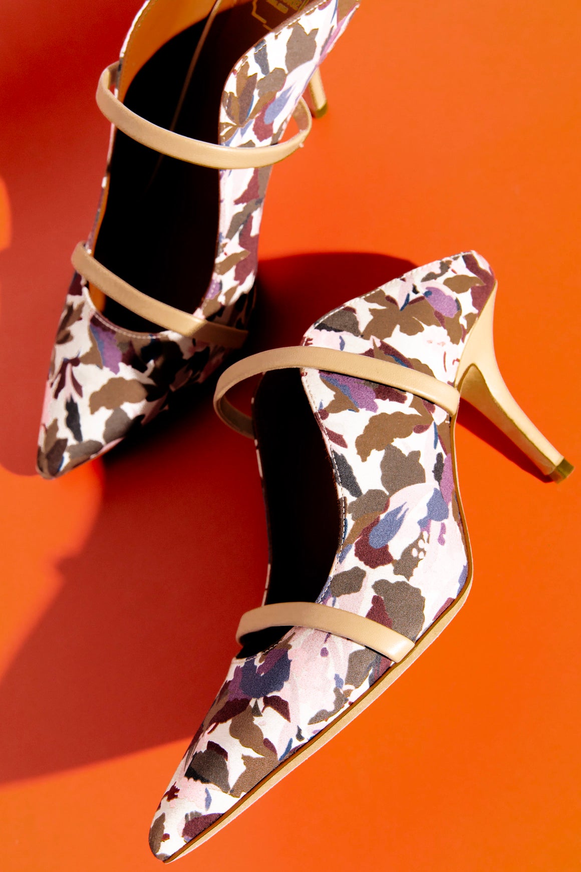 MALONE SOULIERS Floral Satin Heeled Mules (Sz. 36)